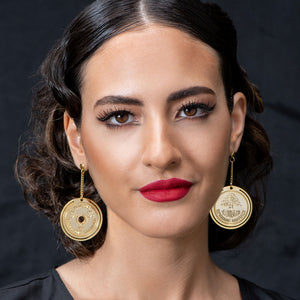 The Lebanese Coin earrings - Cedar Coin & Circular 2.5 Piastres